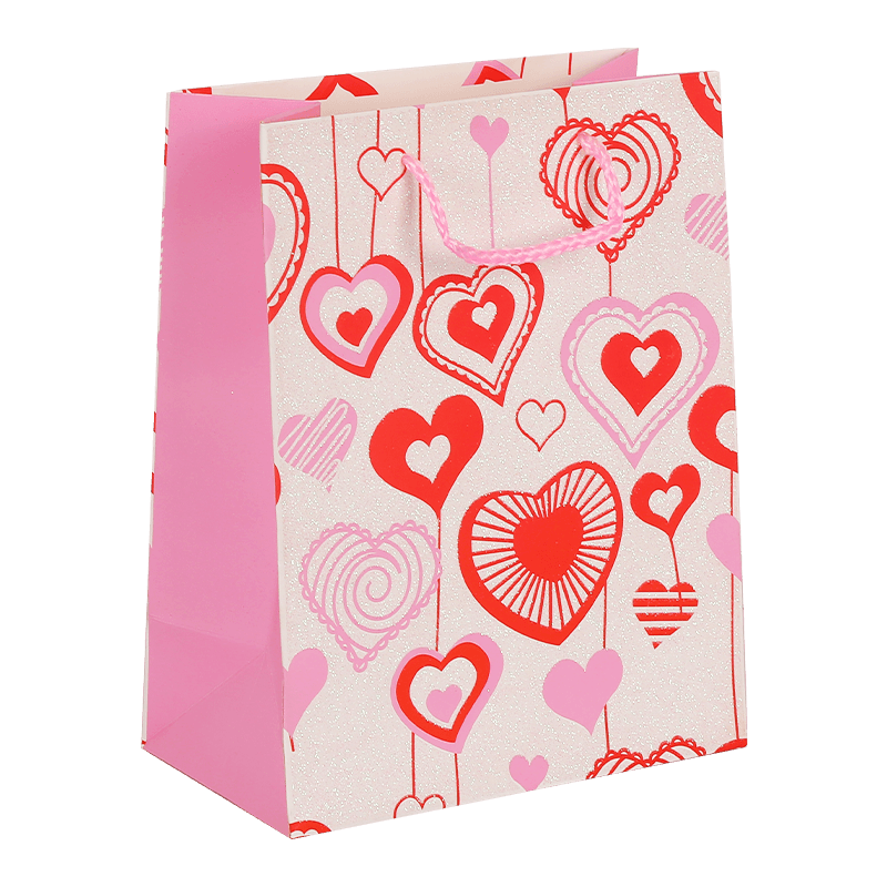 Luxury Colorful Heart Glittering Valentine's Day Gift Paper Bag - September 2024