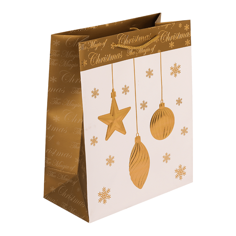 Printed Christmas Ball Holiday Gift Bags 