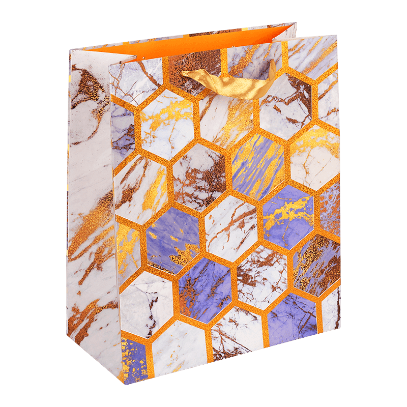 Multicolor Honeycomb Glittering Printed Shopping Paper Gift Bag