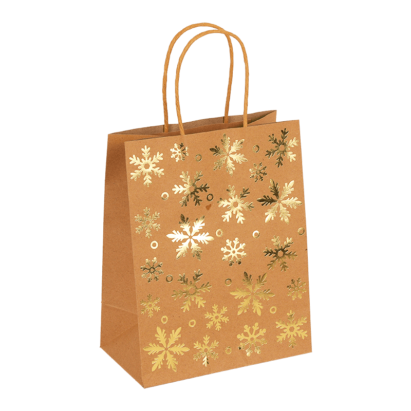 Christmas Kraft Gift Bags With Hot Stamping Foil