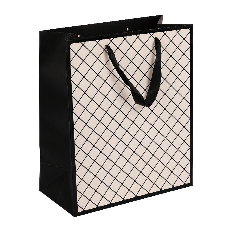 Reusable Printed Modern Over Fishnet Pattern Shopping Paper Gift Bag