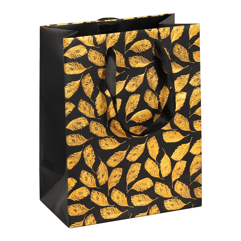 Custom Printed Peacock Feather Paper Shopping Bags