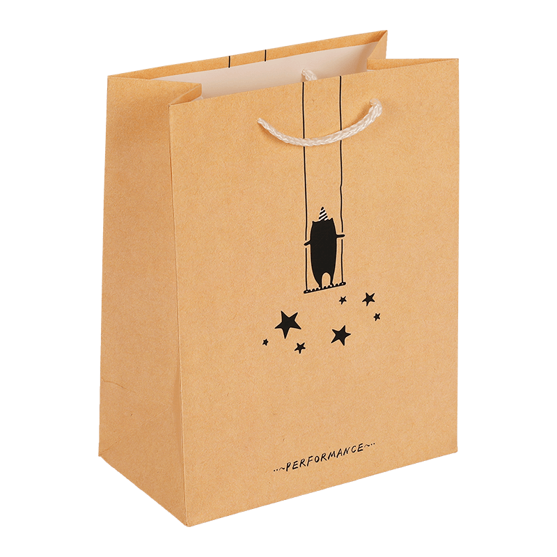 Wholesale Printed Kraft Paper Shopping Gift Bag With Rope Handle