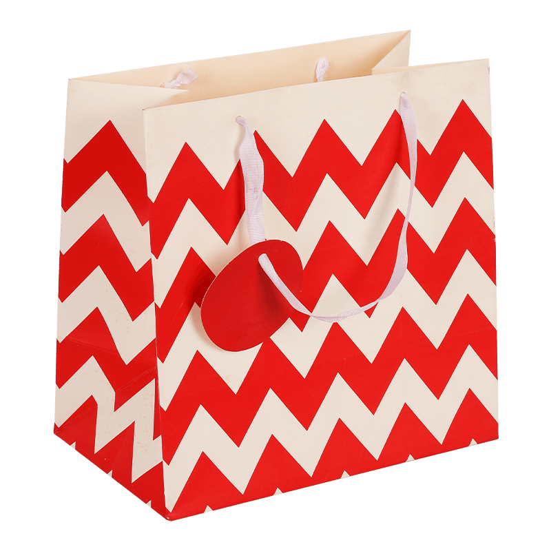 Printed Wave Shape Glitter Kraft Paper Shopping Gift Party Bag