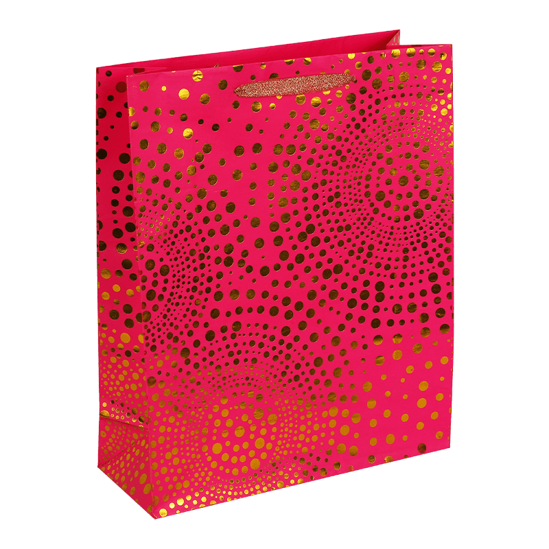 Factory Printed Small Polka Dots Foil Design Paper Gift Bag