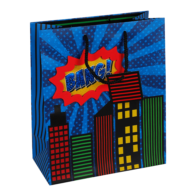 Renewable Printed Superhero Theme Paper Party Favor Gift Bag