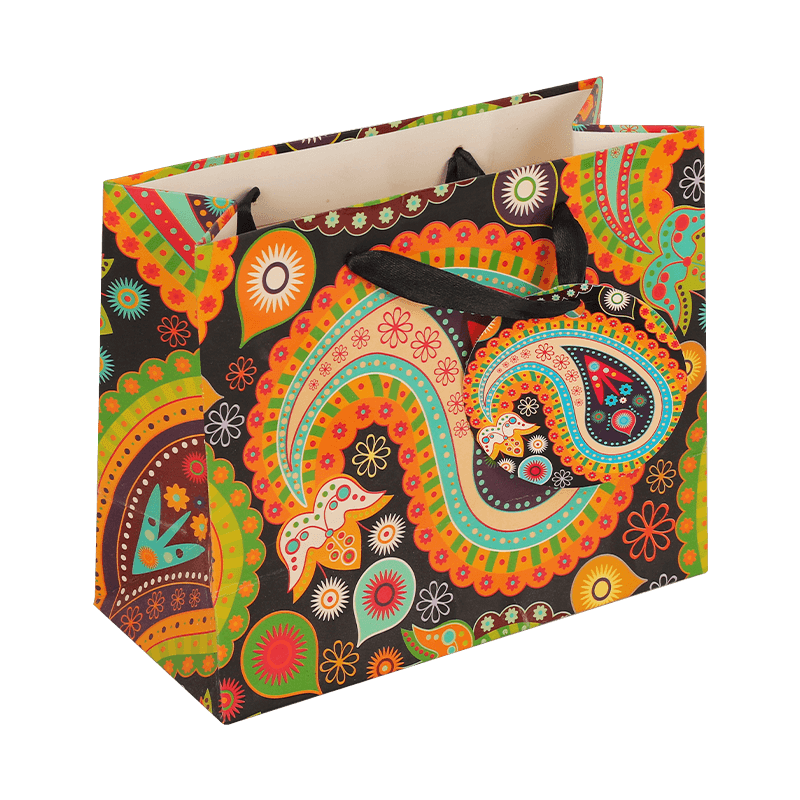 Colorful Abstract Floral Shopping Paper Bag With Horizontal Style Of November 2024