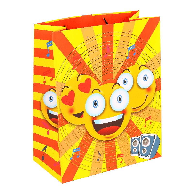 Recyclable Printed Emoticon Themed Goodie Baby Gift Paper Bag
