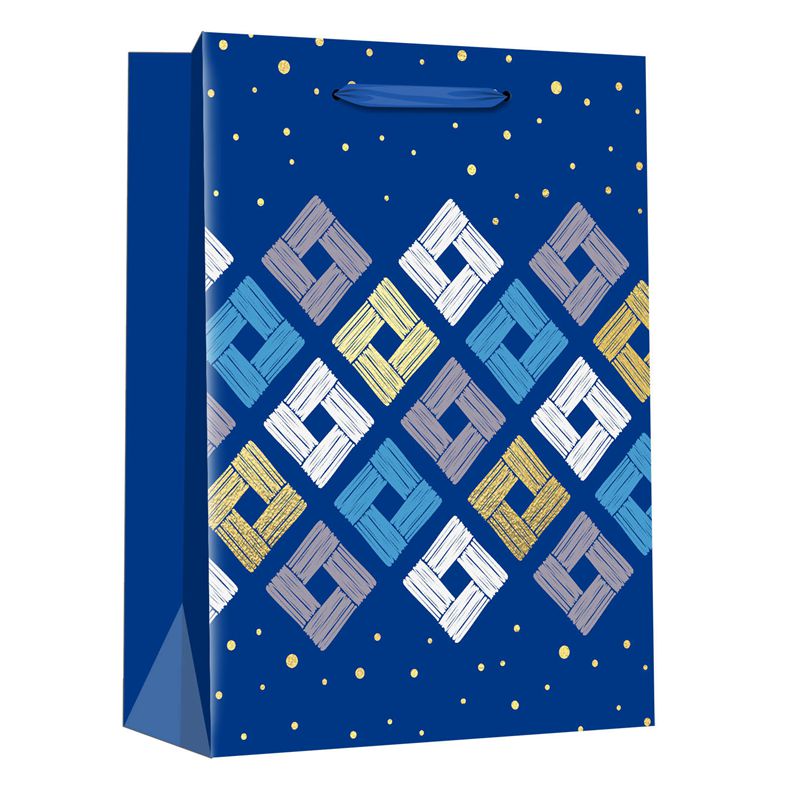 Recyclable Printed Geometric Design Paper Gift Packaging Bag