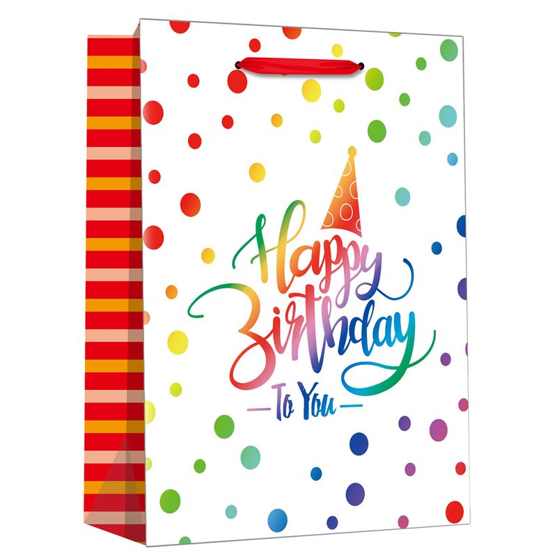 Custom Printed Happy Birthday Party Gift Paper Treat Bag