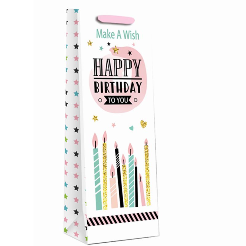 Birthday Themed Personalized Wine Gift Bags 