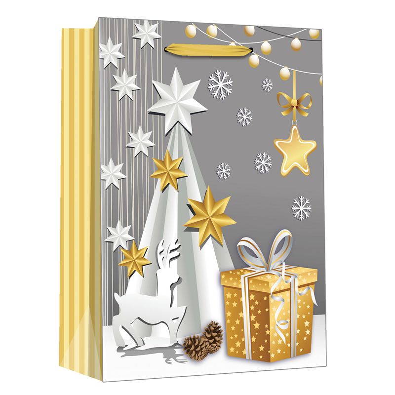 Gold Christmas Elements Gift Bags