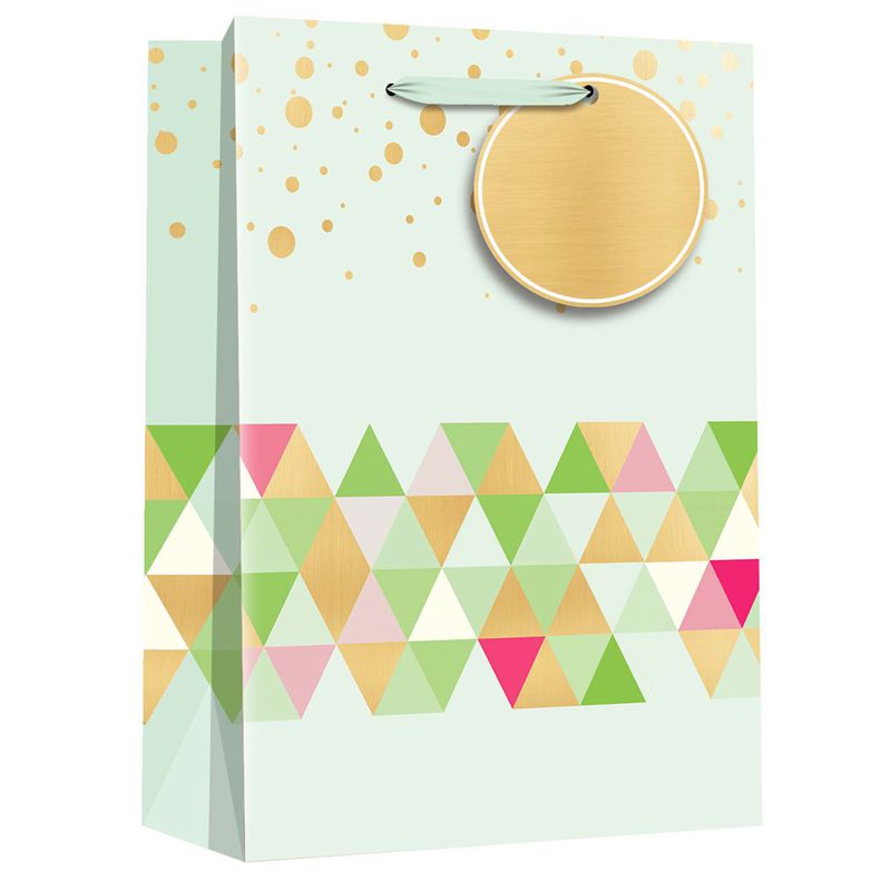 Manufacturer Printed Geometric Shapes Gift Bag With Tag