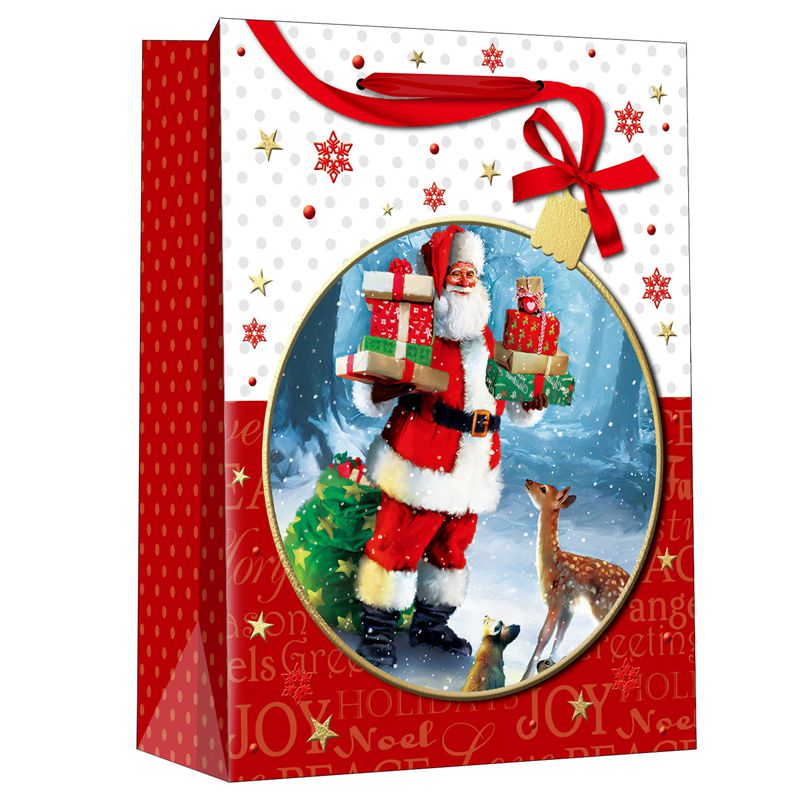 Customized Printed Santa Claus Christmas Gift Bags