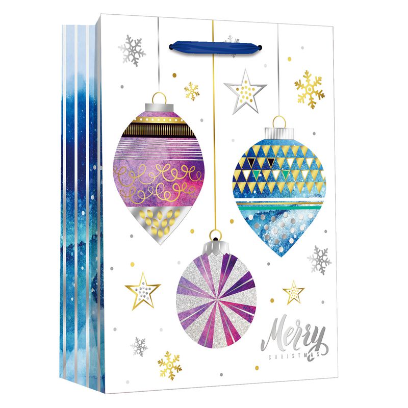 Factory Printed Christmas Balls Gift Paper Bag