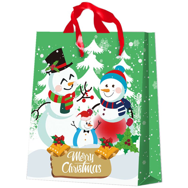 Printed Snowman Coloured Christmas Paper Bags