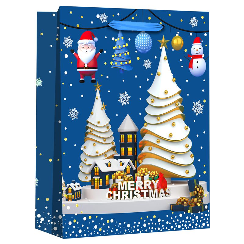 Printed Christmas Paper Favor Bags