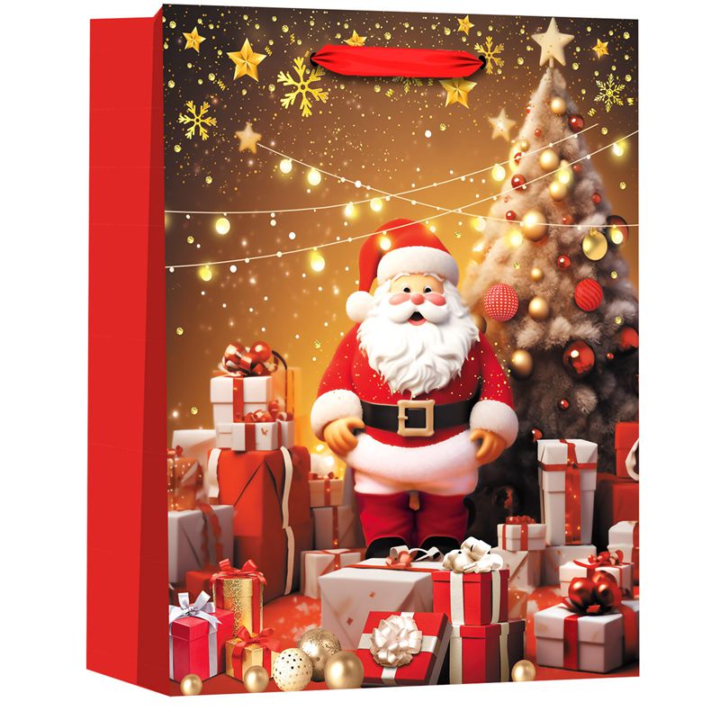 Wholesale Printed Christmas Santa Claus Cartoon Paper Gift Bags