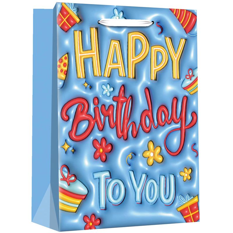 Happy Birthday Gift Bags With 3D Design