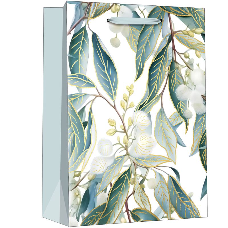 Customized Floral Design Paper Shopping Bags
