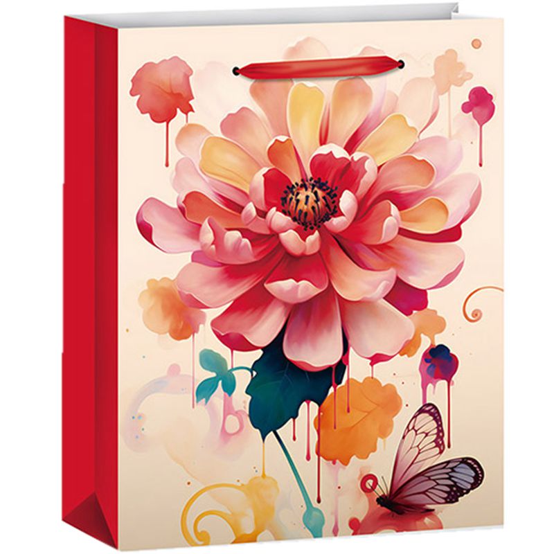Printed Floral Design Wrapping Bags Paper Gift Bags