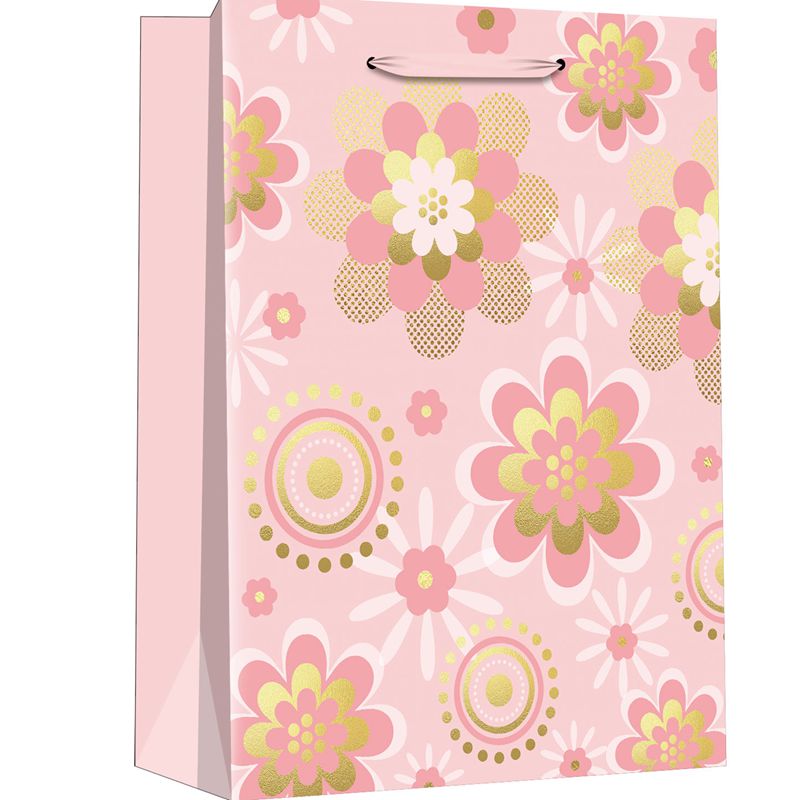 Printed Paper Gift Bags With Flower Pattern
