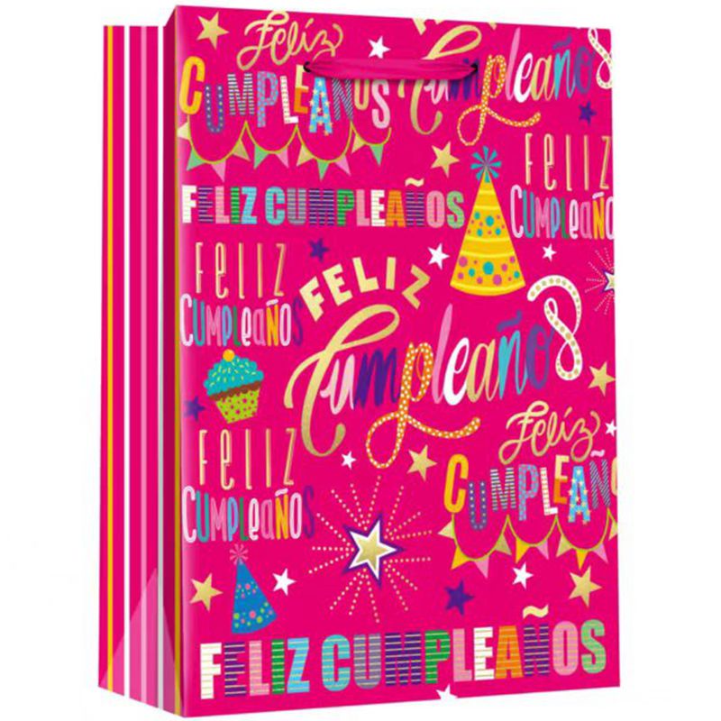 Printed Feliz Cumpleanos Birthday Gift Present Bags