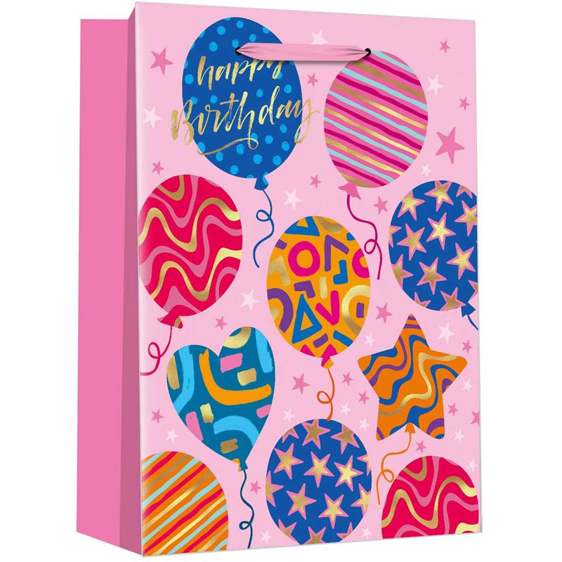 Happy Birthday Gift Paper Bags With Baloons Design