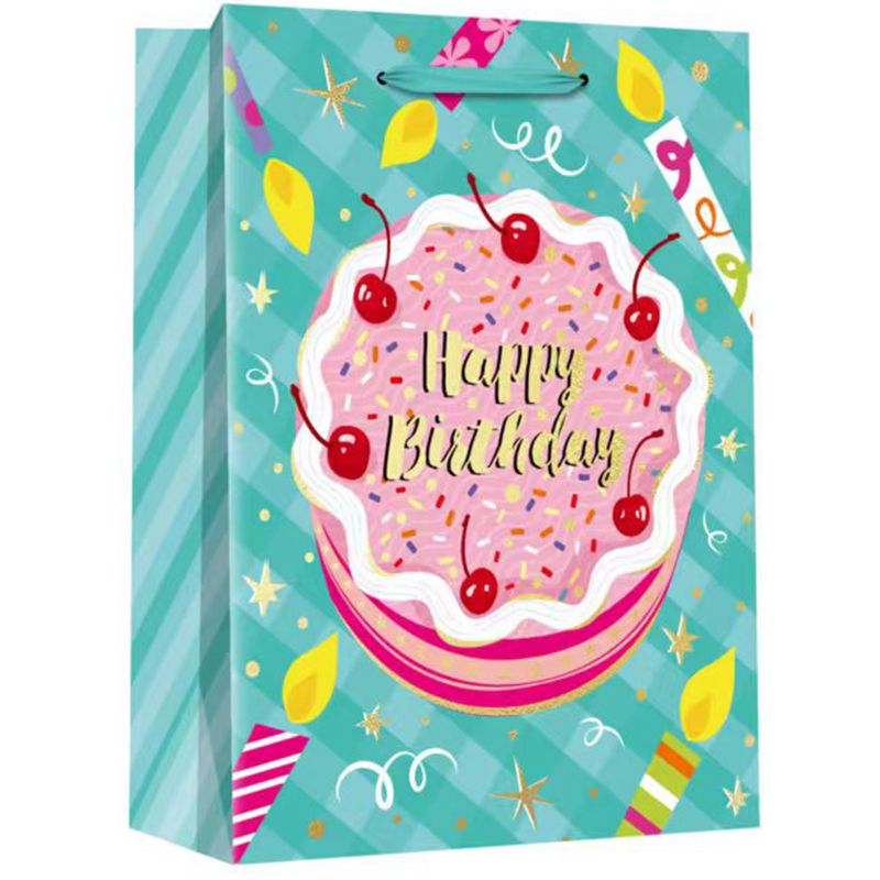 Printed Birthday Cake Pattern Gift Bags